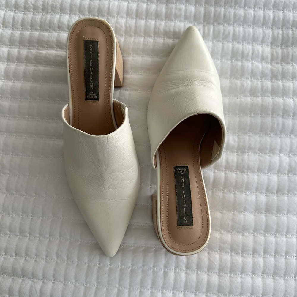 Steve Madden heeled mules - white